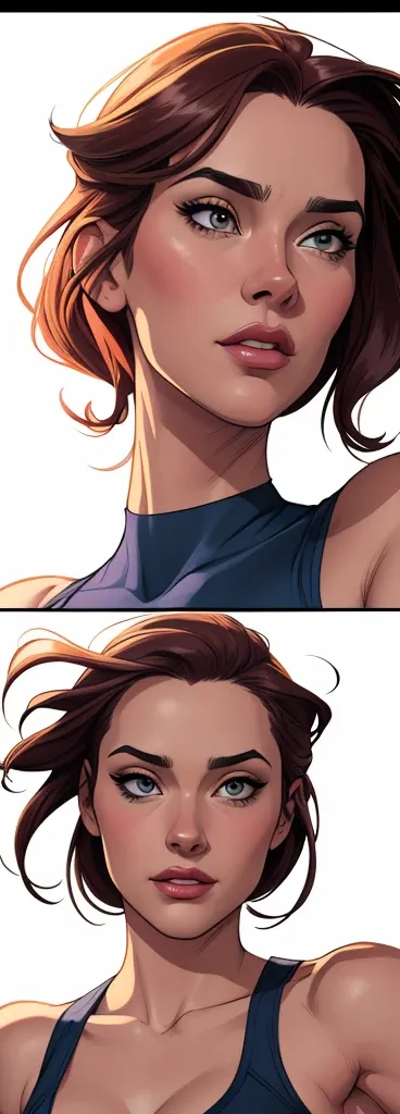 Personagens GTA estilo artgerm  femininas Yvonne Strahovski estilo de desenho animado:1.2), Woman from Southern Brazil Drawing Art Gaucho Artline white background woman Cartoon image of a woman , roupas sensuais , garota super valente destemida , Ilustra??...