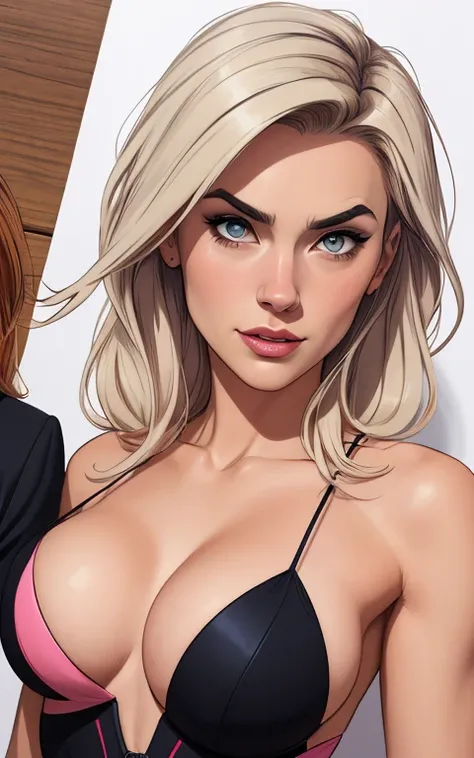 Personagens GTA estilo artgerm  femininas Yvonne Strahovski estilo de desenho animado:1.2), Woman from Southern Brazil Drawing Art Gaucho Artline white background woman Cartoon image of a woman , roupas sensuais , garota super valente destemida , Ilustra??...