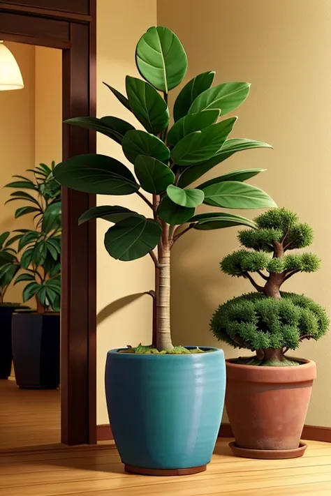 Is there a plant that is in a pot on the floor, a photo of Virginia Lee Burton, reddit, letters, large plant pot, plant pot, willow plant, potted plants, green plant, plant pot, lush plants and bonsai trees, next to a plant, pots with plants, tree and plan...