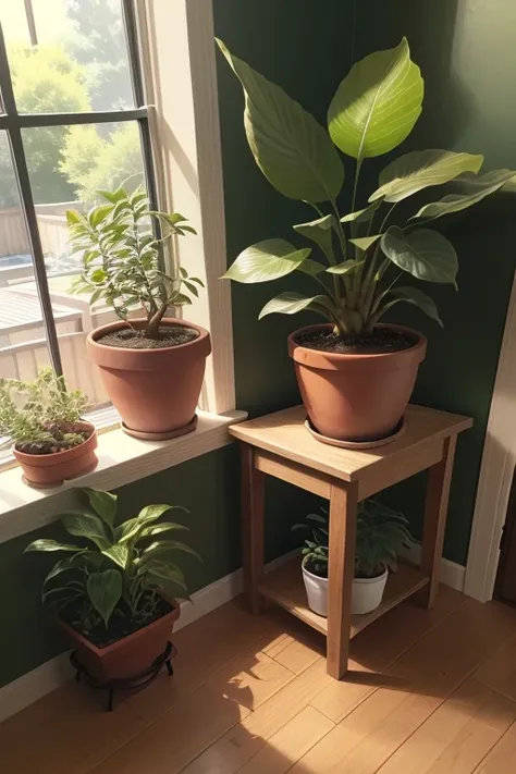 Is there a plant that is in a pot on the floor, a photo of Virginia Lee Burton, reddit, letters, large plant pot, plant pot, willow plant, potted plants, green plant, plant pot, lush plants and bonsai trees, next to a plant, pots with plants, tree and plan...