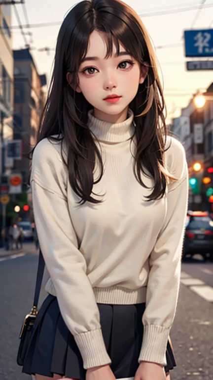 Blushing lightly and smiling, (Top quality masterpiece:1.2) Delicate illustrations, Very detailed, /Beautiful Japanese Woman、1 person,Very cute and slim、Excellent style 、((8K images、super high quality))、Very delicate face, Beautiful forehead、Red lipstick,(...