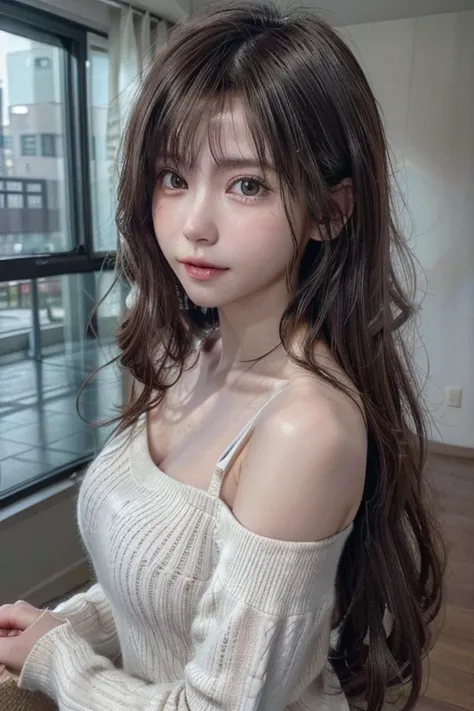 (Huge 、White see-through off-shoulder summer knit、Shoulder bag)、(highest quality,masterpiece:1.3,超A high resolution,),(Very detailed,Caustics),(Realistic:1.4,RAW shooting,)Ultra-Realistic Capture,Very detailed,High resolution 16K suitable for human skin、 N...