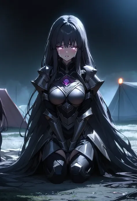 masterpiece、highest quality、Ultra-high resolution、Maximum resolution、Very detailed、Professional Lighting、anime、Adult women、thin、so beautiful、Wearing simple armor, pink々Became, The armor is broken, A simple broken sword, She is kneeling on the floor, she is...