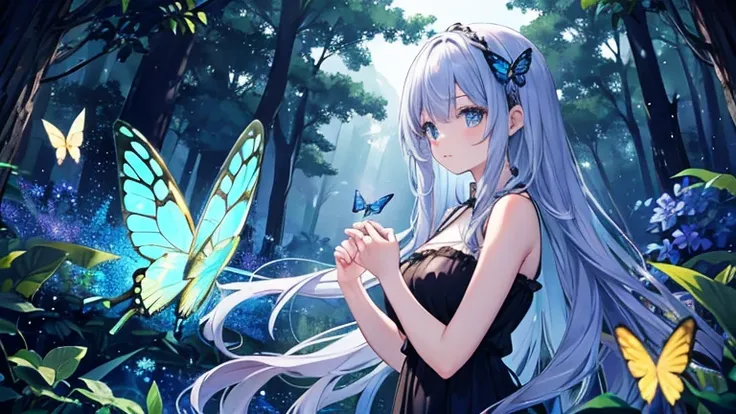 In the dark forest, Under the shining sun, There are countless beautiful, shining fairies and beautiful, shining butterflies.

In the dark forest, There are lots of beautiful, shining butterflies and beautiful, shining fairies../MS..

In the dark forest, T...