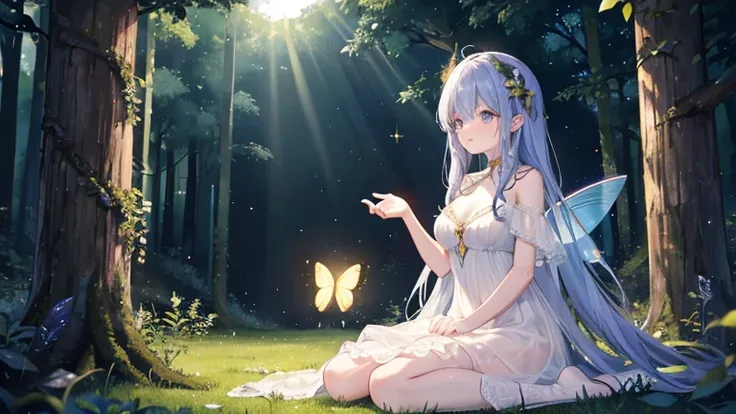 In the dark forest, Under the shining sun, There are countless beautiful, shining fairies and beautiful, shining butterflies.

In the dark forest, There are lots of beautiful, shining butterflies and beautiful, shining fairies../MS..

In the dark forest, T...