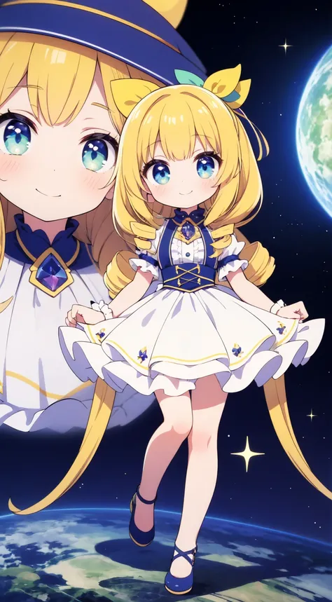 masterpiece，最high quality，Zoom in from space，超スペシャルcute，cute，smile，Shineピンクの髪_Twin Drill Tail，Princess Fashion，pastel，ribbon，Frills，Shine，mysterious，high quality，Beautiful graphics，Super detailed，Entering the rings of a planet