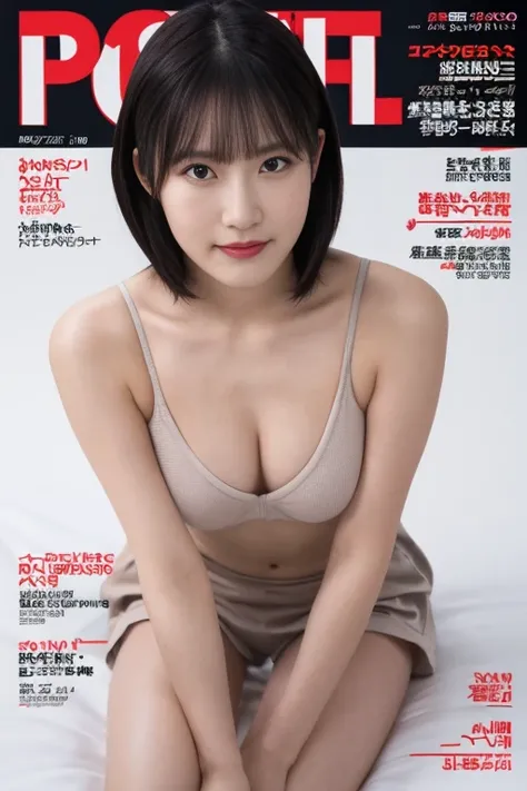 (from above:1.2),(from side:0.9), ((Face)), (Close-Up:0.4), ((looking at viewer, holding a bust)),(magazine cover:1.4), highest quality、(real、photorealistic:1.4),(ultra high resolution, 8K RAW photo, clear focus), best qualtiy, natural lighting, field dept...