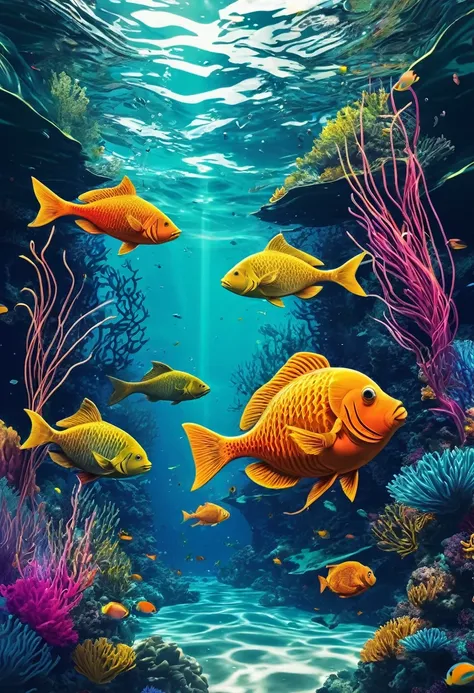 "Underwater Paradise: A Dive into the World of Colorful Fish and Coral"