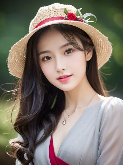 A girl,Solitary,masterpiece,best quality,high resolution,Extremely detailed face,Extreme details and exquisite eyes,(Face alignment),Fair complexion,Exquisite hairstyle,Light lips,Charming smile.Strong sense of detail and layering,color浓艳,Has a unique text...