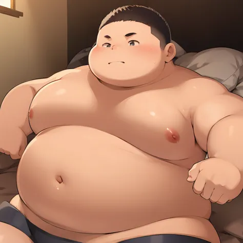 chubby, fat, voluptuous, male, anime, illustration