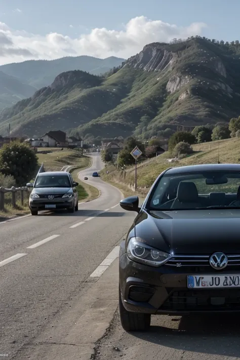 Volkswagen EOs dans un joli paysage