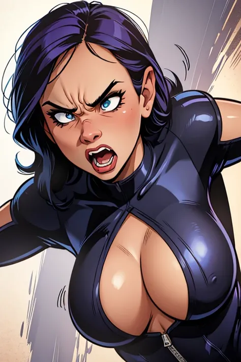 4k, comic babes, a close-up of a woman with a surprised expression on her face, epic comic book style, angry young woman, furious beautiful woman, intense scream expression, angry expression, angry look, comic digital art, anger. hyper detailed, very angry...