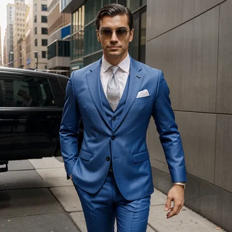 Homem formal de terno moda antiga, sentado sobre um banco em nova York bluss jezz, obra de arte muita qualidade 