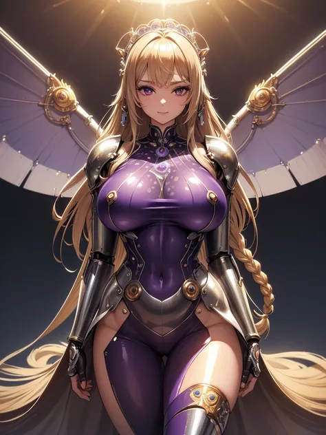 (((masterpiece))), (((best quality))), ((ultra-detailed)), (illustration), ((an extremely delicate and beautiful)), ((super detail)), ((high resolution)), (((20 years old))), metallic cloth, (maid), (android), ((mechanical wings)), delicate metal decoratio...