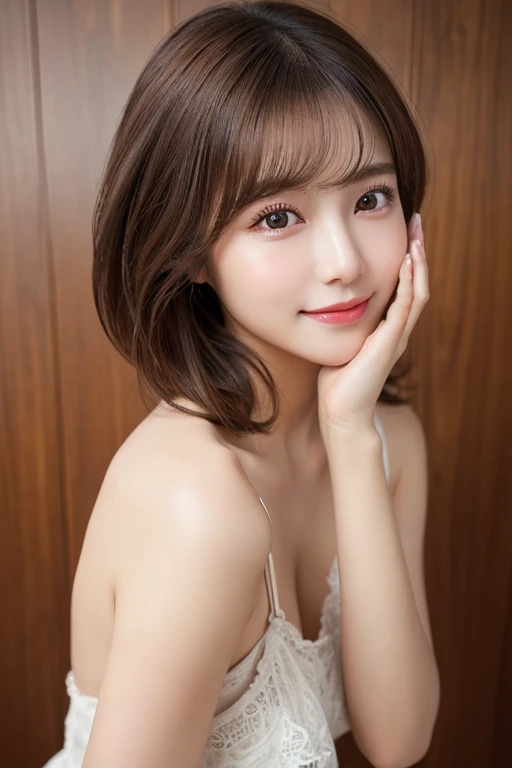 ((8k, highest quality、Best image quality、Ultra-high resolution、Ultra-high definition drawing、alone、Look closely at the camera))、1 girl、Realistic、Written boundary depth、Natural soft light、Echiechi, constricted body, 30 years old, Beautiful and detailed, Sho...