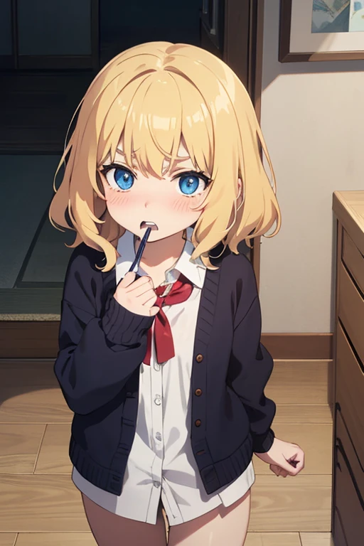 {{{masterpiece}}}, {{{highest quality}}}, {{ultra-detailed}}, {figure}, {{Very delicate and beautiful}}, extremely detailed CG, highest quality, detailed, super detailed anime,Browsing Caution,One girl,((((Childish)))),Blonde,Wavy Hair,Short hair small bre...