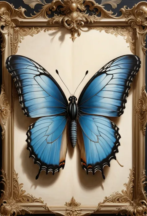 blue butterfly, (masterpiece, best quality, professional, perfect composition, very aesthetic, absurdres, ultra-detailed, intric...