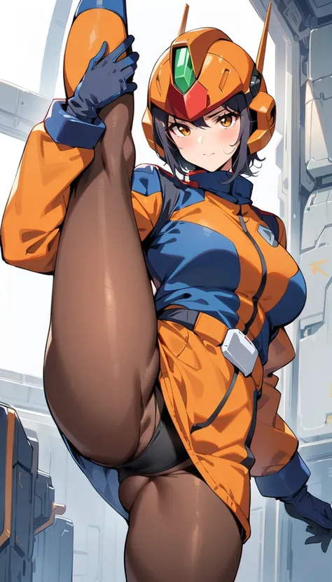 (masterpiece, best quality:1.2), 1girl, solo,standing_split, 
( gundam pilot normal suits uniform, helmet ,  ), 