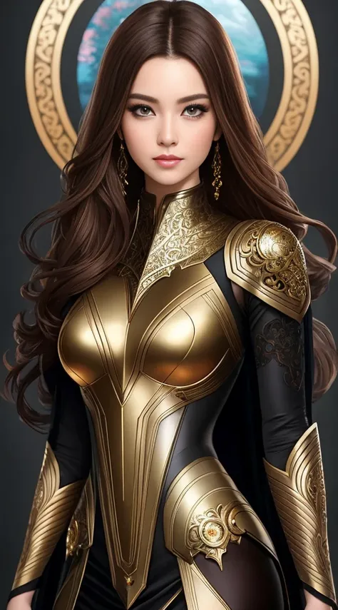 8k portrait of beautiful cyborg with brown hair，iintricate，ellegance，Highly meticulous，A majestic，Digital photography，Artgerm and the art of Nguyen Jia and Greg Rutkovsky Surrealist painting filigree，brokenglass，（tmasterpiece，Sideslit，exquisite and beautif...