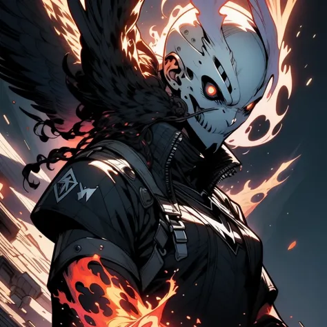 a man holding a gun on top of a hill, wearing black sith uniform, comic character design, oozing lava, by Paul Pelletier, cloaked woman, void 1a, class hunter, she has the head of a phoenix, nite - owl, black circle, cable