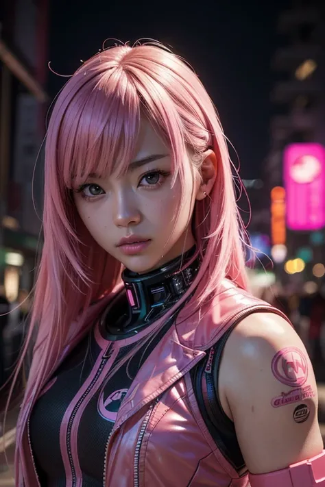 (8k, RAW Photos, highest quality, masterpiece:1.2), (Realistic, photo-Realistic:1.37),(Japanese female models), (Pink Neon),(cyber punk),

