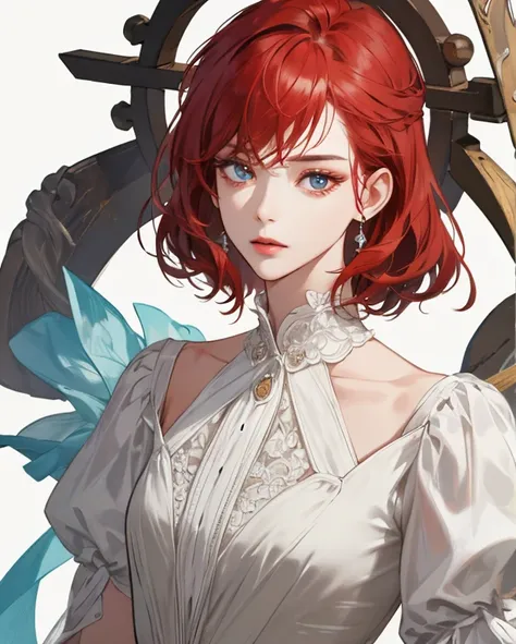 (an extremely delicate and beautiful:1.2)、8K、(A masterpice:1.0)、(best_quality:1.0)、1girls、a mature female、complicated detail、Enlarged texture、complicated detail、finely eye and detailed face、complicated detail、Red-haired、Perfect eyes、Equal eyes、(goddesses)、...