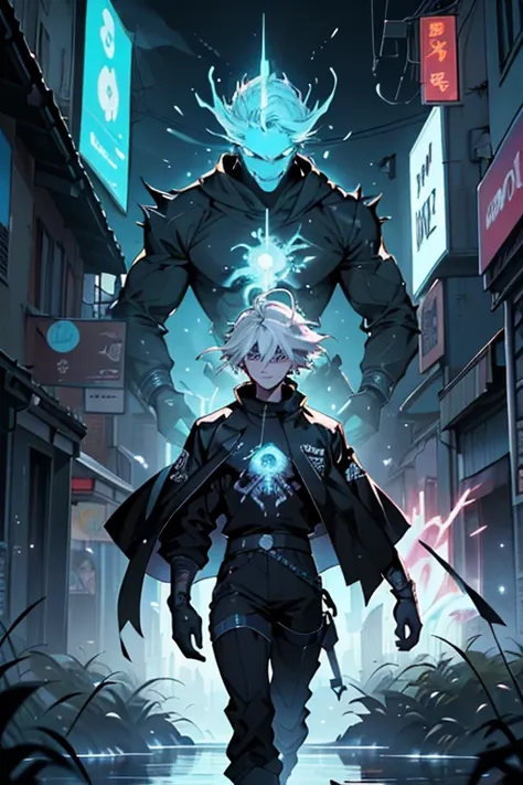 At a concert, the artists Paganini and Vivaldi are found giving their finest performance in heaven, depicted in an anime and manga style comic. The scene is set in an urban city environment with diffuse colors and RGB lighting, featuring an ultra-detailed ...