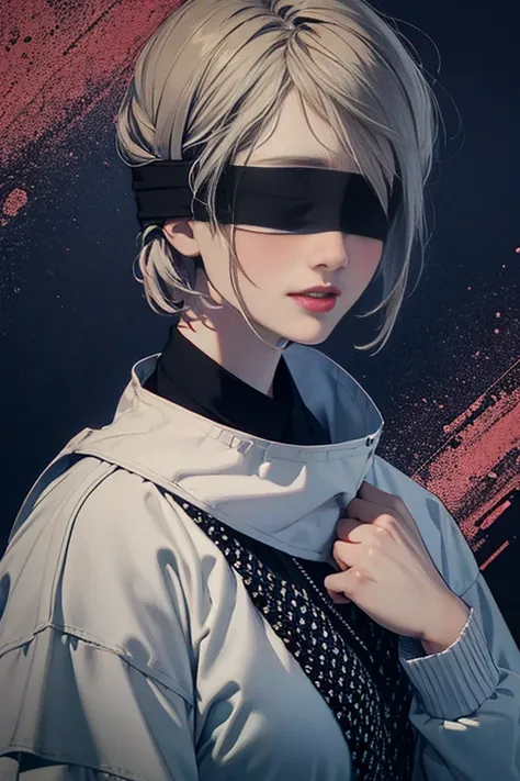 (masterpiece, highest quality, highest quality, official art, beautifully、aesthetic:1.2),
blindfold, alone, one girl, open your ...