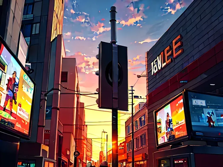 sunset,In the city,the way,Shopping Street,Televisions at electronics retail stores