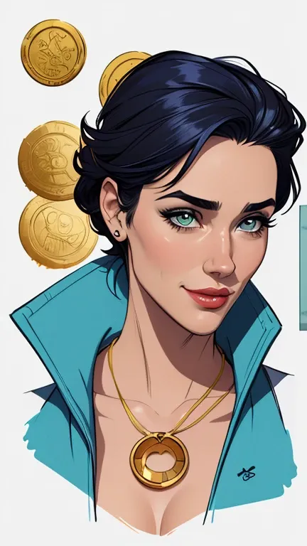 Personagem mulher estilo atompunk Fiona rainha Anna de Arendelle com marcas de guerras Imagem de desenho animado de uma mulher .Ilustra??o estilo desenho animado, estilo de arte dos desenhos animados, estilo de arte dos desenhos animados, digital illustrat...