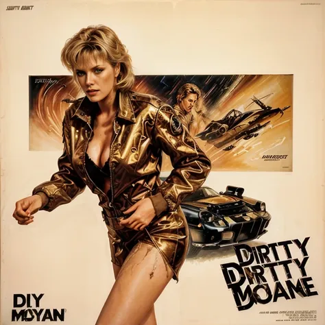 dirty sexy machine - original motion picture soundtrack, [ Oil painting ], Suspense action movie, A beautiful woman in the center poses in a sexy outfit, soundtrack jacket、Digitally Remastered, Kinematics」, John Maggs, Roy Dargano, Movie Posters, Album cov...