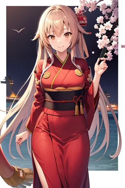 battleship Yamato as an anime girl, wearing kimono