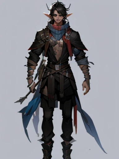 Concept ART, Human Male Young ager , pointer Elf ears,face Tattoo , blue pupils  ,Black hair , red Torn Scarf , Bandage ,Ancient dark magic , Handsome guy , poses,Three Sided View LoRA

0.55
Basic Settings
Advanced Config
 Advanced Repair