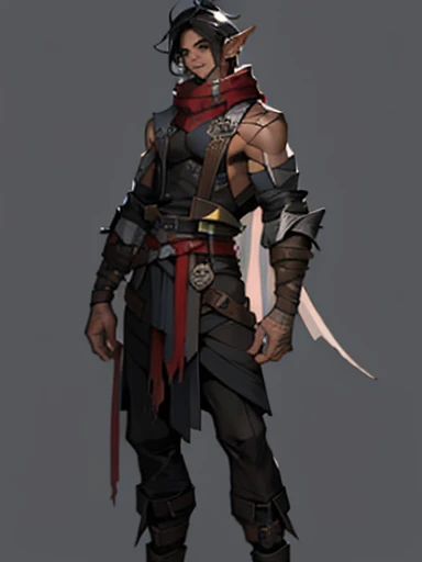 Concept ART, Human Male Young ager , pointer Elf ears,face Tattoo , blue pupils  ,Black hair , red Torn Scarf , Bandage ,Ancient dark magic , Handsome guy , poses,Three Sided View LoRA

0.55
Basic Settings
Advanced Config
 Advanced Repair