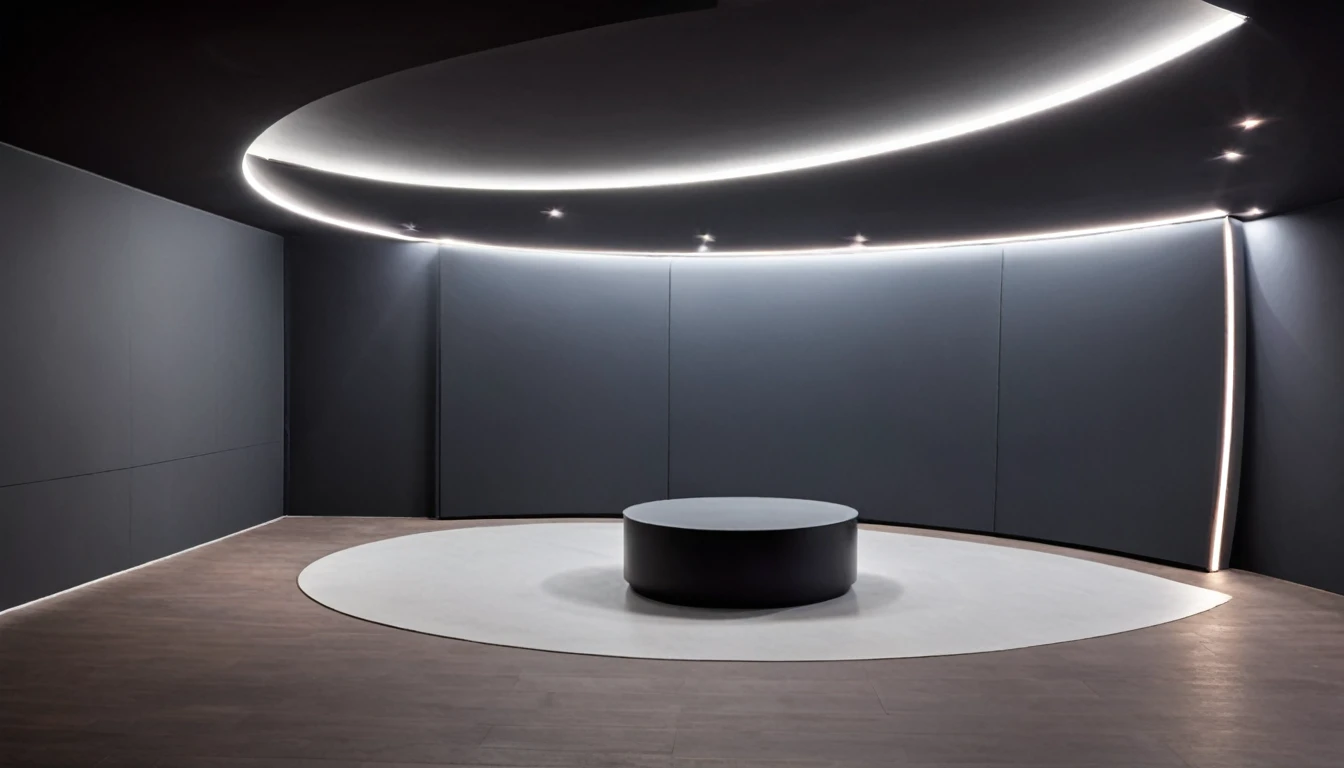 "Modern Minimalist Interior: A Study in Contrasts and Light"