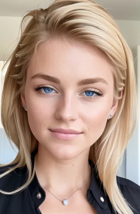 ((best quality)), ((ultra resolution)), ((photorealistic)), (intricate details), 19 ans, Cheveux blond, visage parfait, se maquiller:1.5, Light on the face, facial detail, nu, cheveux courts,