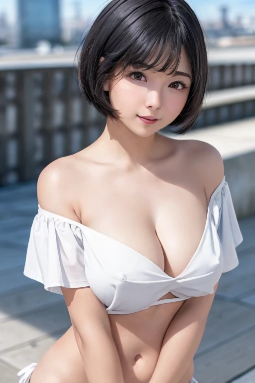 pureerosface_v1, best quality, photorealistic, 8k, high res, full color, 1girl, woman, 20 years old woman, (skindentation), (portrait:0.6), ((cityscapebackground:1.62)), full color, ((largesize round breast)), closed mouth, straight-looking at viewer:1.8, ...