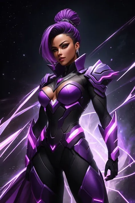 Crie hiper-detalhado, melhor qualidade, A high-resolution masterpiece，Depicts a dark elemental and a non-humanoid figure emanating purple energy" sombra perfeita, Sombra de alta qualidade, realisticamente,