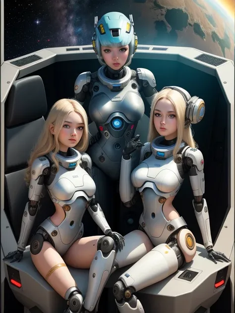 (masterpiece, highest quality, detailed), Many women have become cyborgs, See all the viewers, robot girl, All of them have perfect and beautiful faces, All of their arms and legs are mechanical parts., All of the arms and legs have robotic joints., All of...