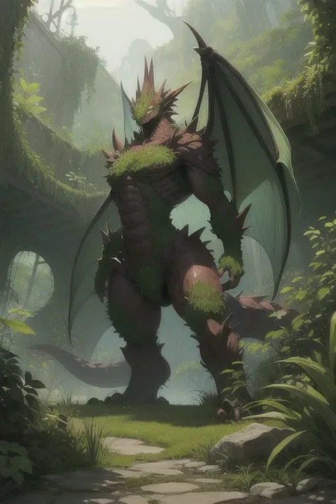 Overgrown plant life, mutated, plant monster, Dragon,