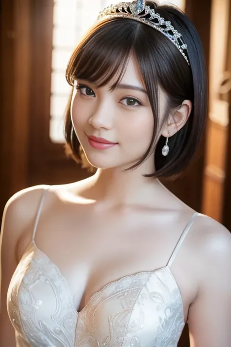 (highest quality:1.5)、(Realistic:1.5)、(1 person:1.5)、(Upper Body:1.5)、Very detailed、High resolution、8k wallpaper、Small breasts、Natural color lips、Cute Smile、Fair skin、Japanese women、20-year-old girl、Beautiful and elegant face、Perfect and beautiful face、Thi...