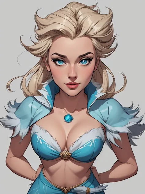 Personagem mulher estilo atompunk Fiona rainha Anna de Arendelle com marcas de guerras Imagem de desenho animado de uma mulher .Ilustra??o estilo desenho animado, estilo de arte dos desenhos animados, estilo de arte dos desenhos animados, digital illustrat...