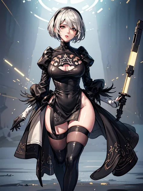 hm2b, 8k, (RAW Full Body Portrait) ,masterpiece、Realistic:1.2, Realistic, Ultra-high resolution, highest quality, (Tall girl, Long legs), (Solo, 1girl), (Masterpiece, Detailed, 4k), perfect face, perfect lips, perfect makeup, dark eyeshadow, Unreal Engine ...