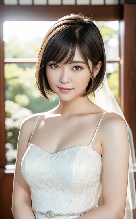 (Best quality: 1.5), (Realistic: 1.5), (1 person: 1.5), (Upper body: 1.5), Highly detailed, high resolution, 8k wallpaper, small breasts, natural colored lips, pretty smile, fair skin , Japanese woman, 20-year-old girl, beautiful and elegant face, perfect ...