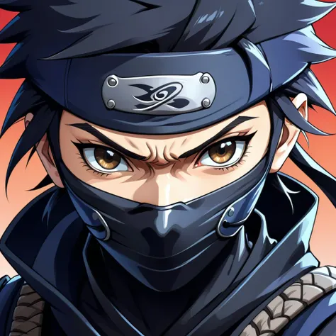  ninja closeup in anime style