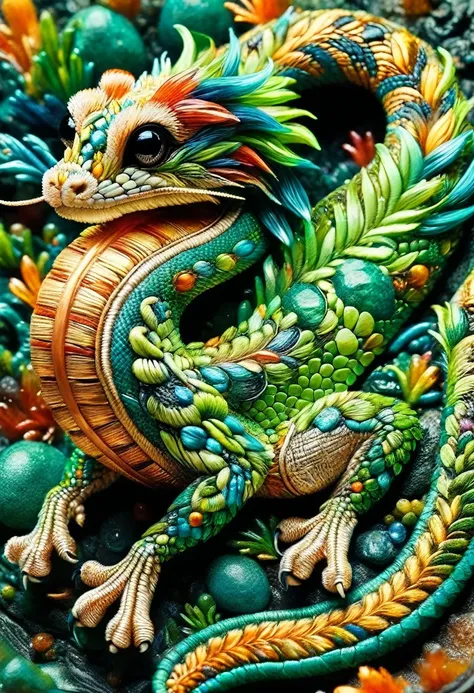 envision a vibrant and dynamic image of captain brave tail, a diminutive snake characterized by a bright green hue, this cheerfu...