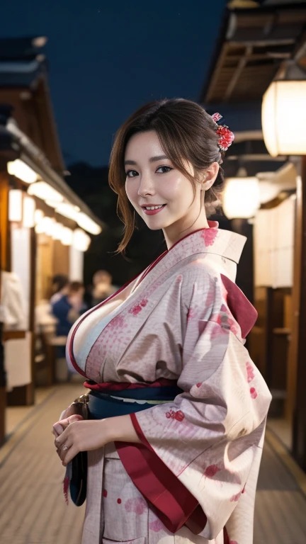 Mature attractive sexy woman,50 years old, ((kimono)),(((kimono))),Shut,((Big Breasts:1.2)),(Facial wrinkles:1.3),light makeup,Light brown hair,Long Hair,(Full body photography:0.85),(Emphasize big buttocks),8k, RAW Photos, highest quality, Laughter,master...