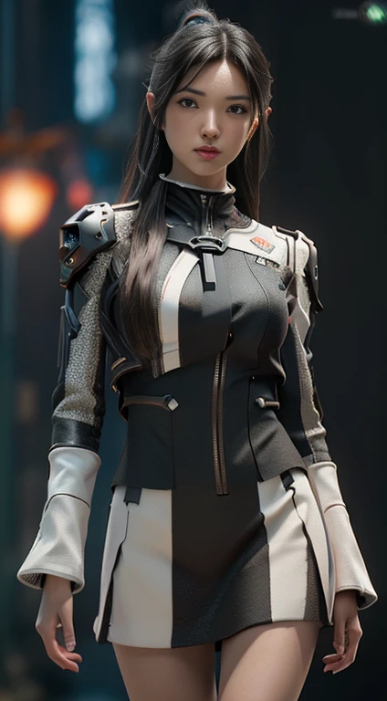 ((Best quality)), ((masterpiece)), (detailed:1.4), 3D, an image of a beautiful cyberpunk female, space background, cinematic lighting, HDR (High Dynamic Range), Ray Tracing, NVIDIA RTX, Super-Resolution, Unreal 5, Subsurface scattering, PBR Texturing, Post...