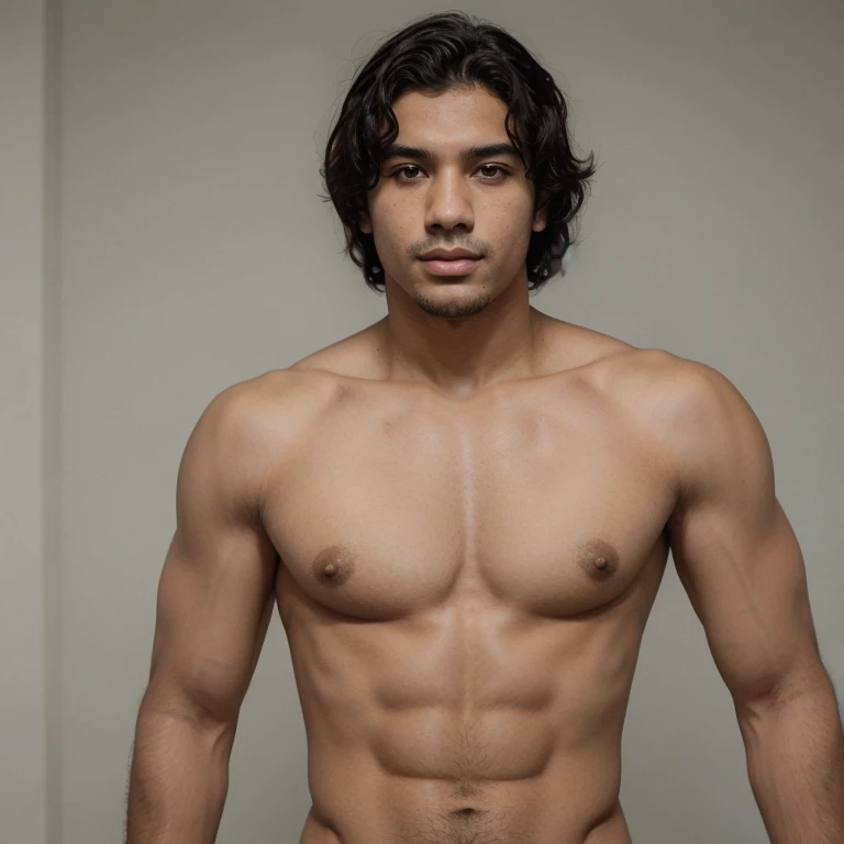 Pedro um jovem com cabelo corpo e rosto bonito e sedutor