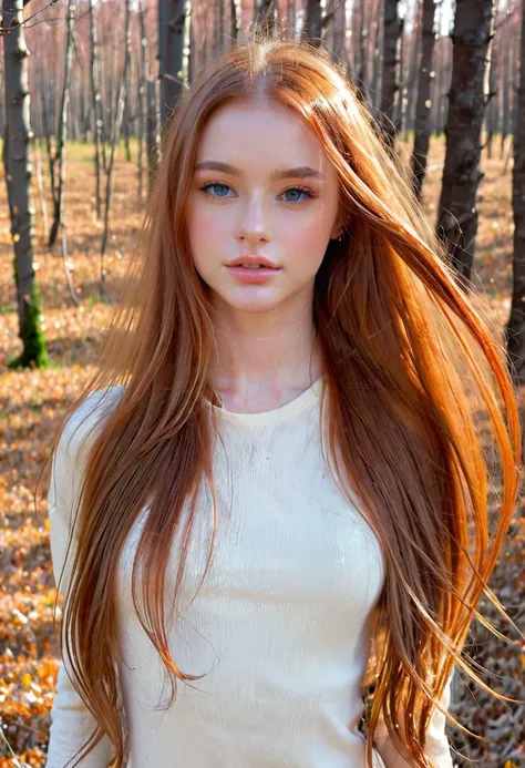 solo, very detailed, detailed face, very long hair, picture of a beautiful young woman, dasha_taran, sfw, ((natural orange hair)...